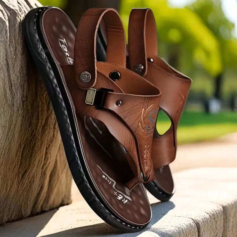 Men's Casual Synthetic Leather Sandal tan 34608
